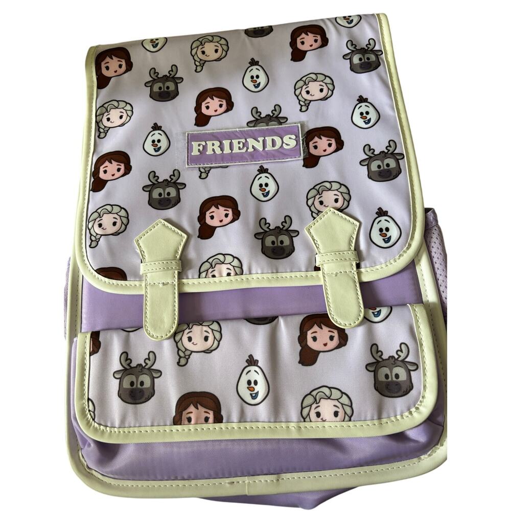 Disney Frozen Friends Backpack Anna Elsa Olaf Sven Purple School Bag NWT